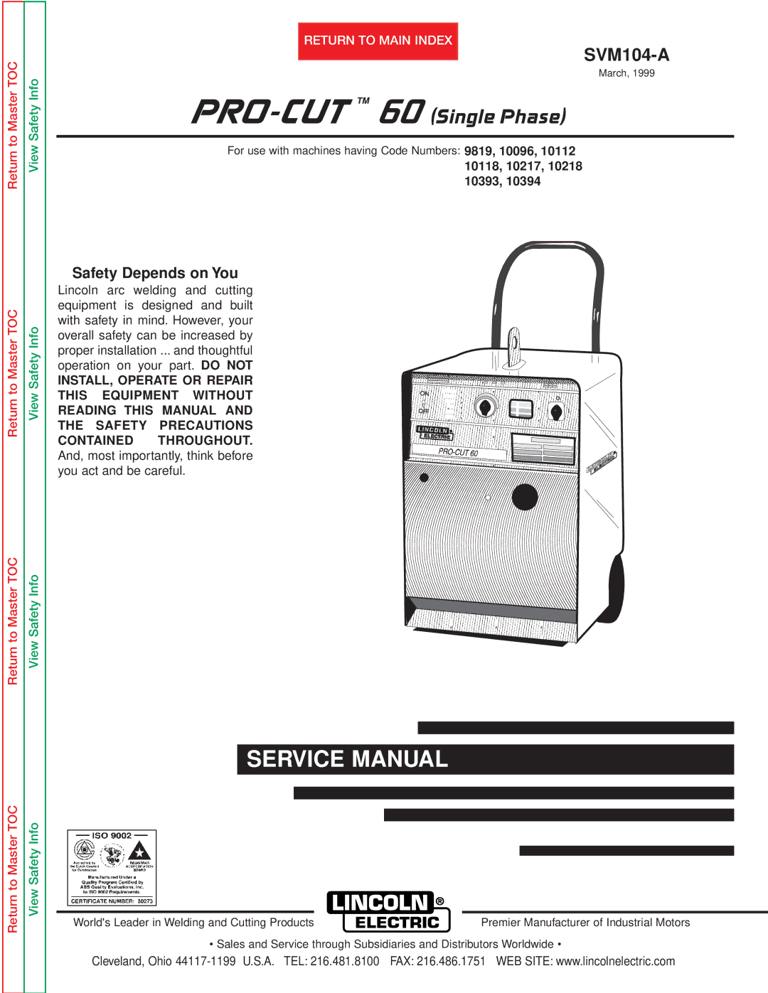 Lincoln Electric SVM104-A service manual 