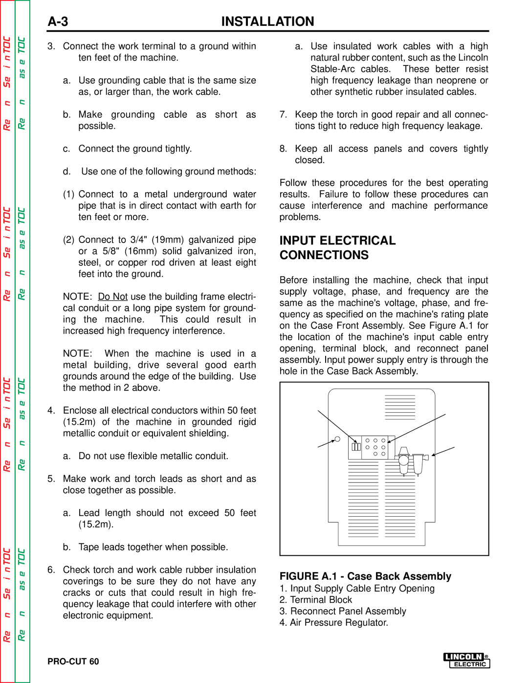 Lincoln Electric SVM104-A service manual ➁ ➂ ➀ ➃, Input Electrical Connections 