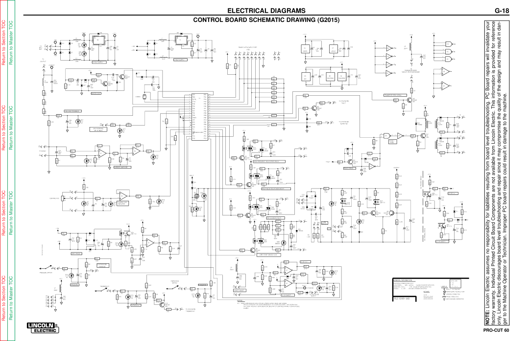 Lincoln Electric SVM104-A service manual Control Board Schematic Drawing G2015 