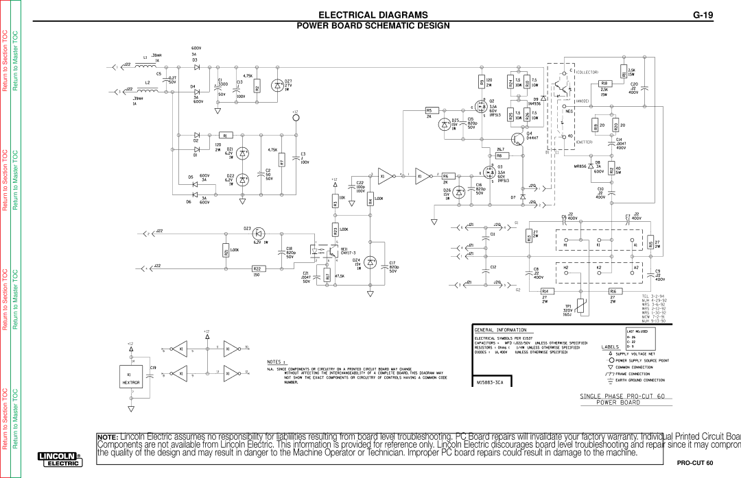 Lincoln Electric SVM104-A service manual Power Board Schematic Design 