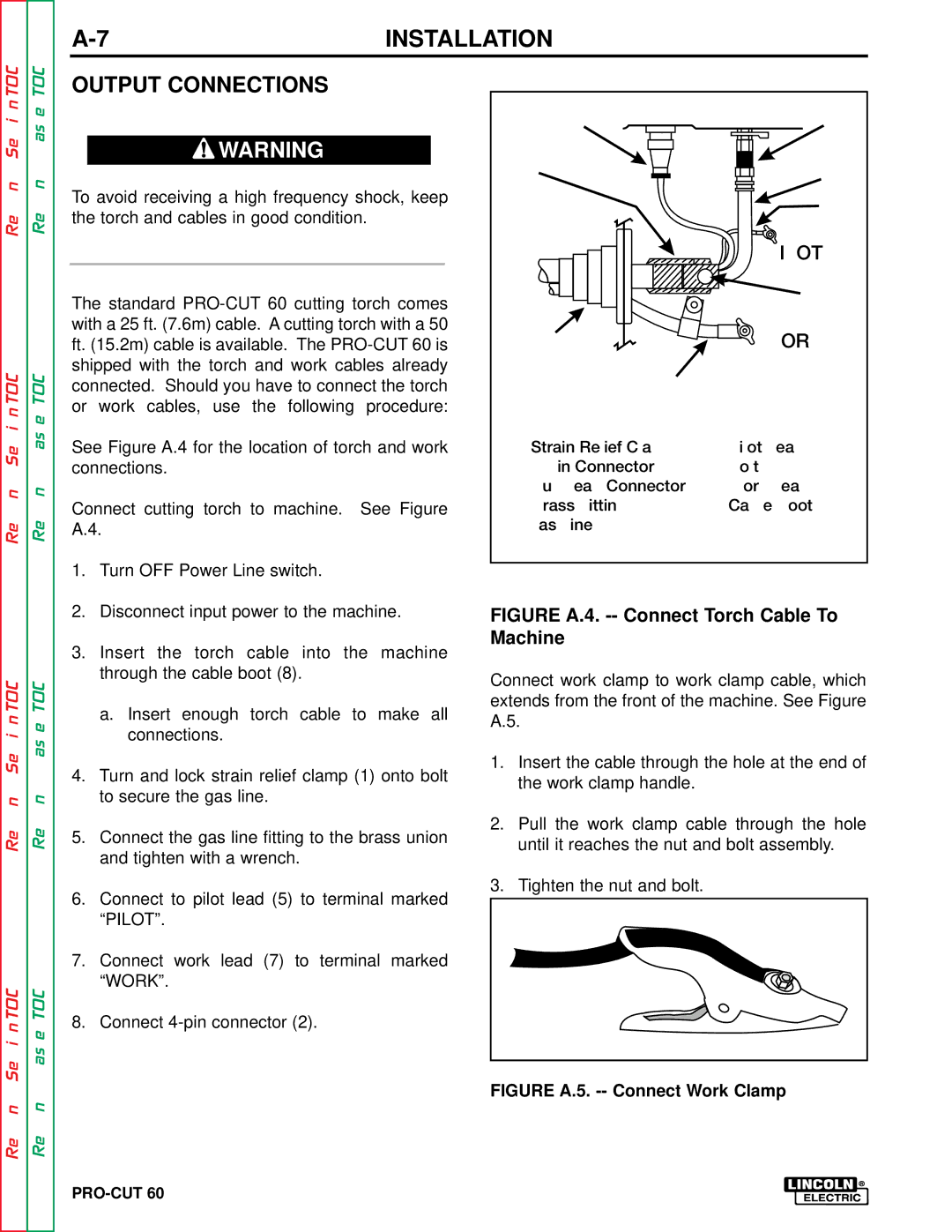 Lincoln Electric SVM104-A service manual Output Connections, Work 