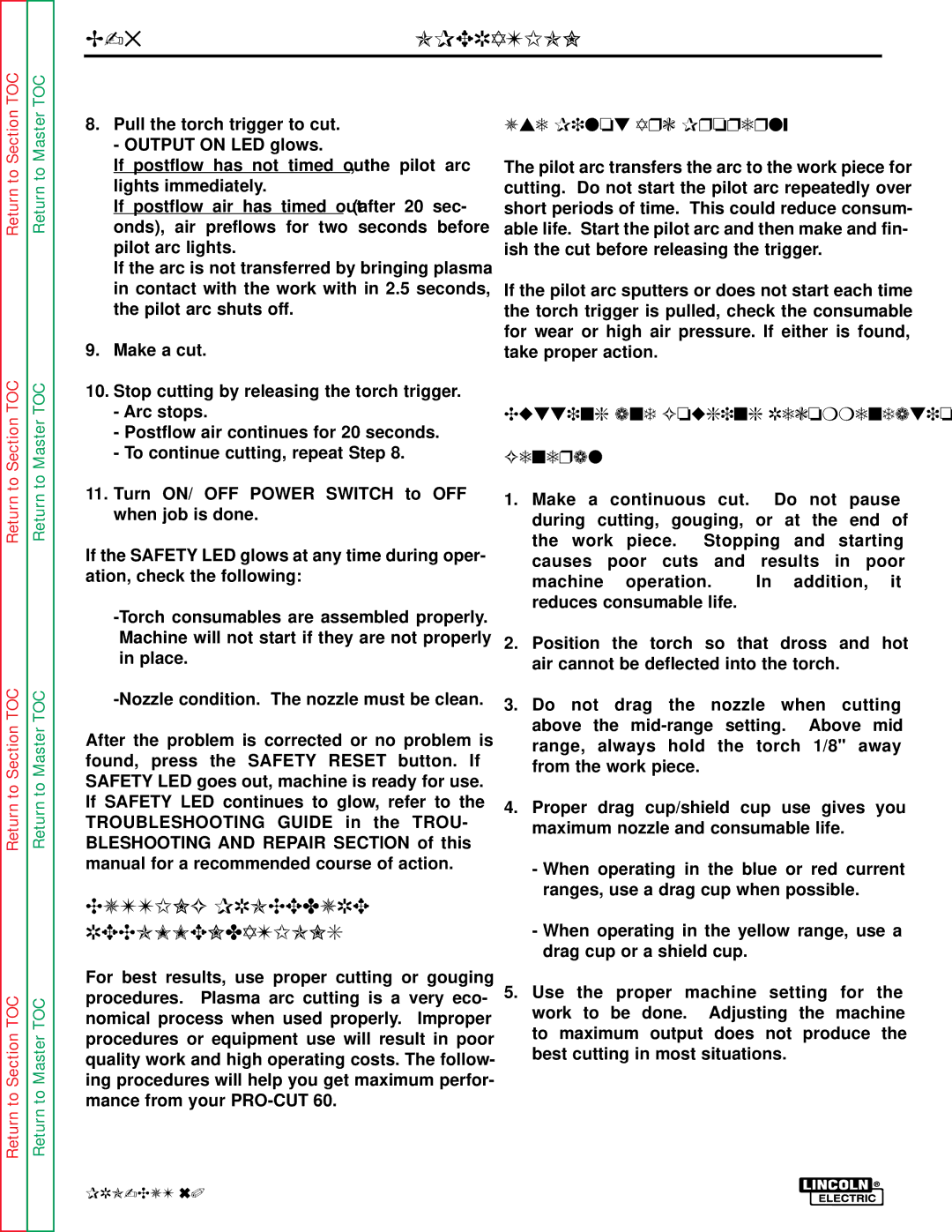 Lincoln Electric SVM104-A service manual Cutting Procedure Recommendations, Use Pilot Arc Properly 