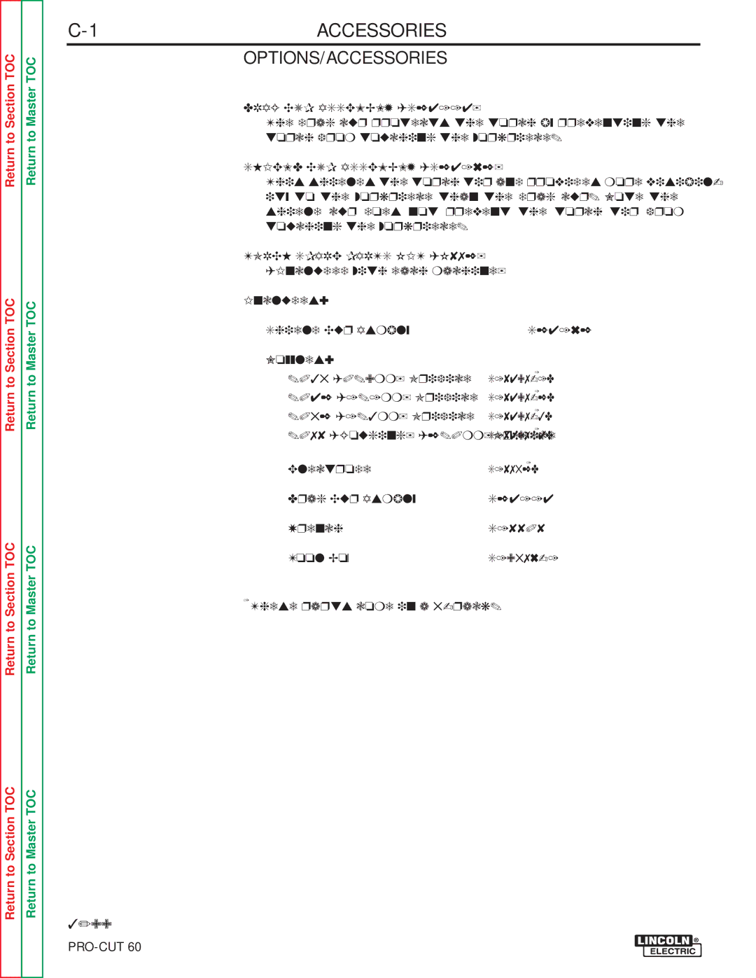 Lincoln Electric SVM104-A service manual Options/Accessories 