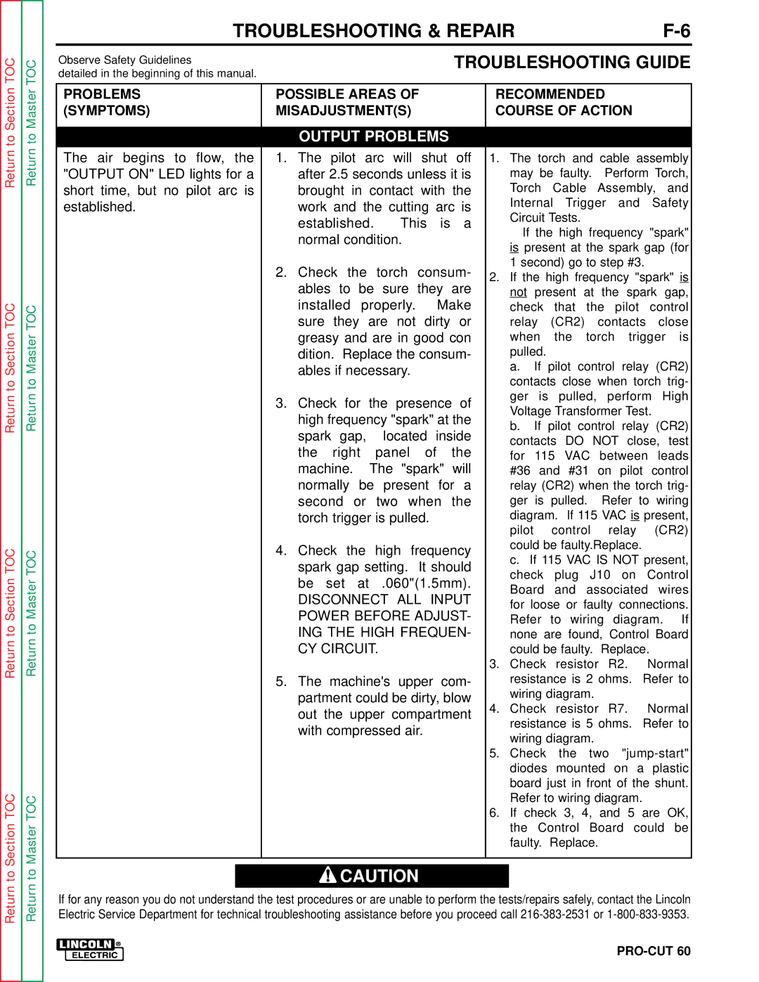 Lincoln Electric SVM104-A service manual Disconnect ALL Input 