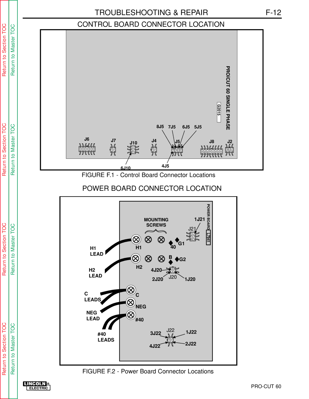 Lincoln Electric SVM104-A service manual Control Board Connector Location, Power Board Connector Location 