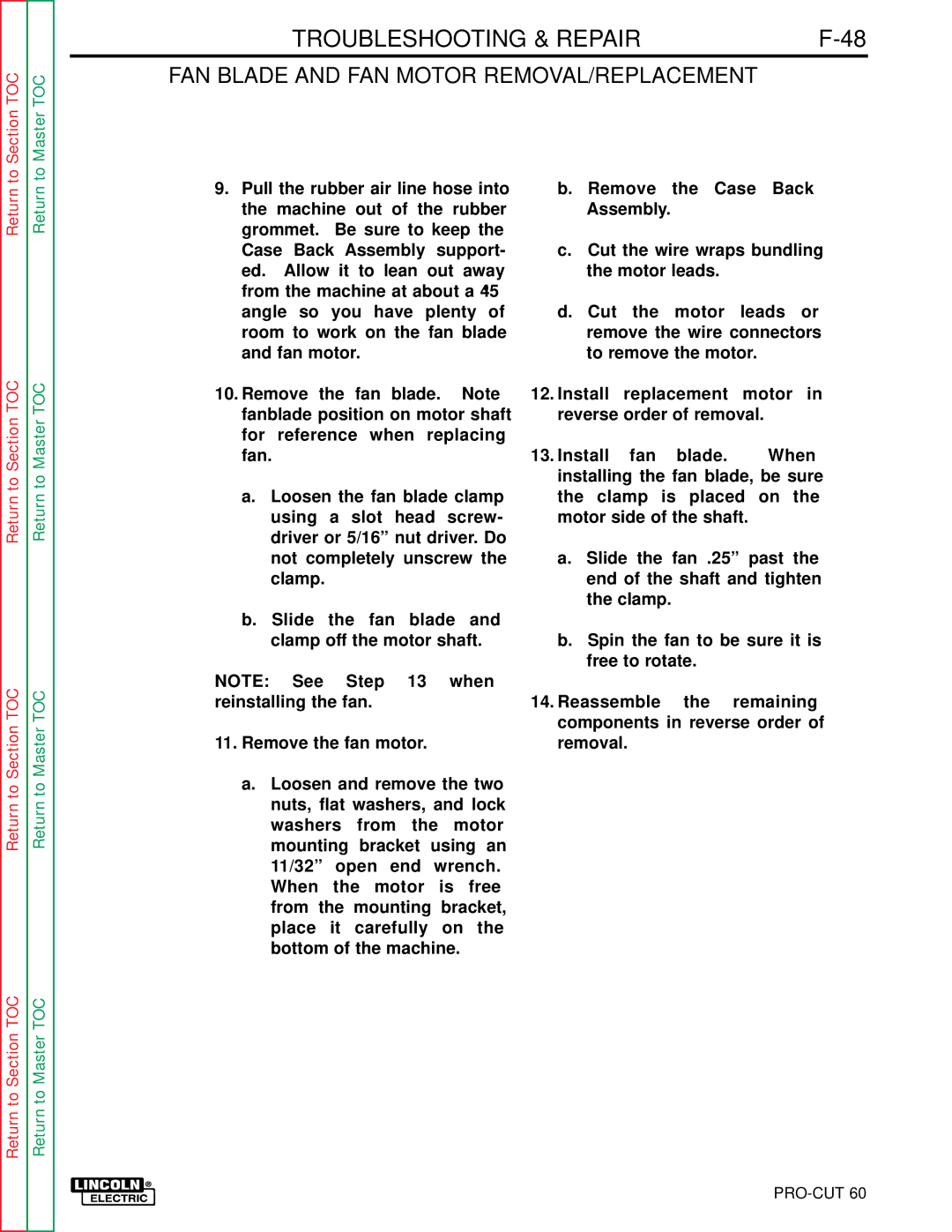 Lincoln Electric SVM104-A service manual To Section TOC 