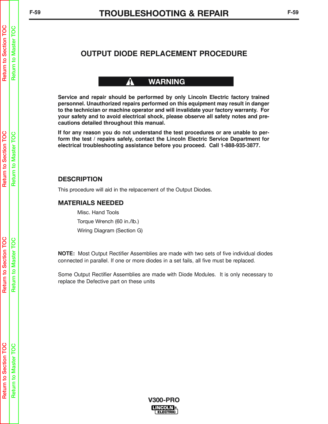 Lincoln Electric SVM105-B service manual Output Diode Replacement Procedure 