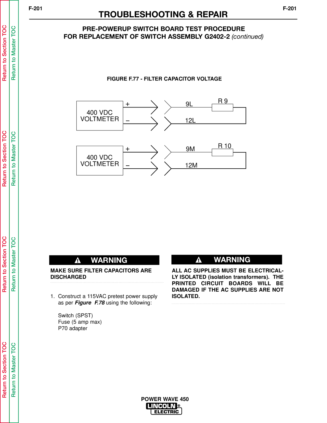 Lincoln Electric SVM112-B service manual Voltmeter 