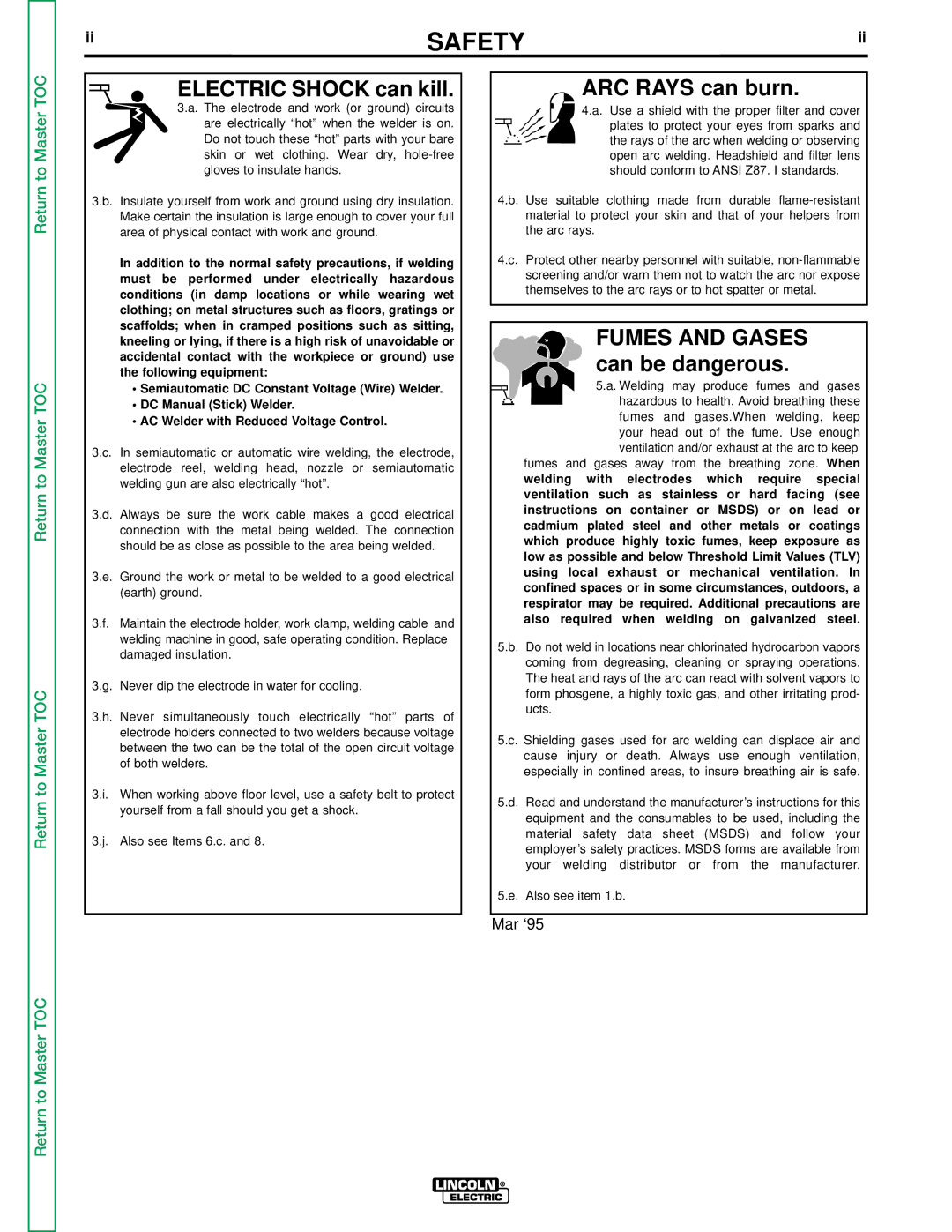 Lincoln Electric SVM112-B service manual Electric Shock can kill 