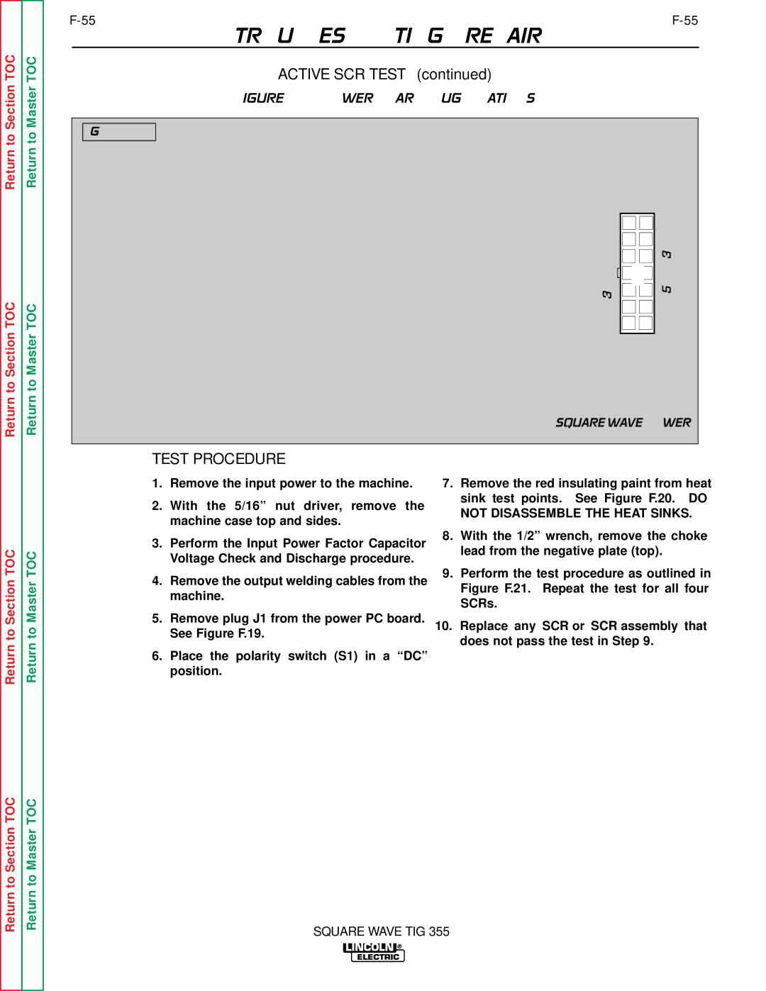 Lincoln Electric SVM118-A service manual Active SCR Test 