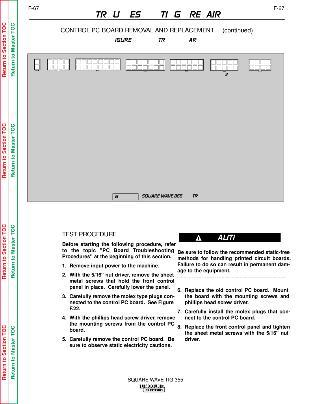 Lincoln Electric SVM118-A service manual Control PC Board Removal and Replacement 