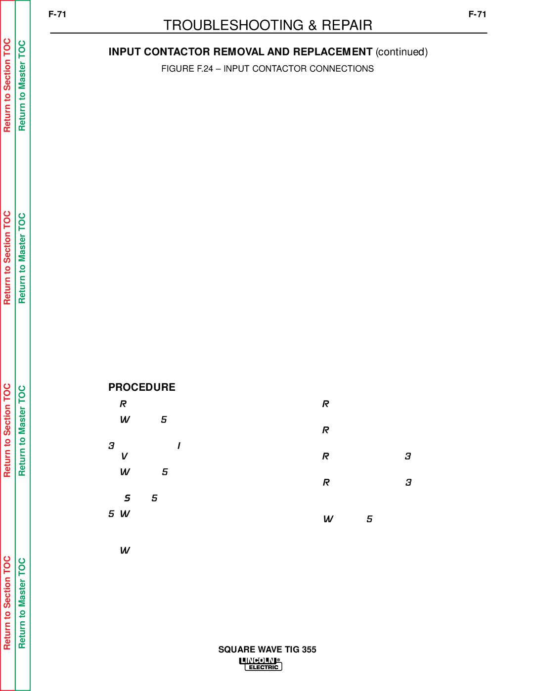 Lincoln Electric SVM118-A service manual Input Contactor Removal and Replacement 