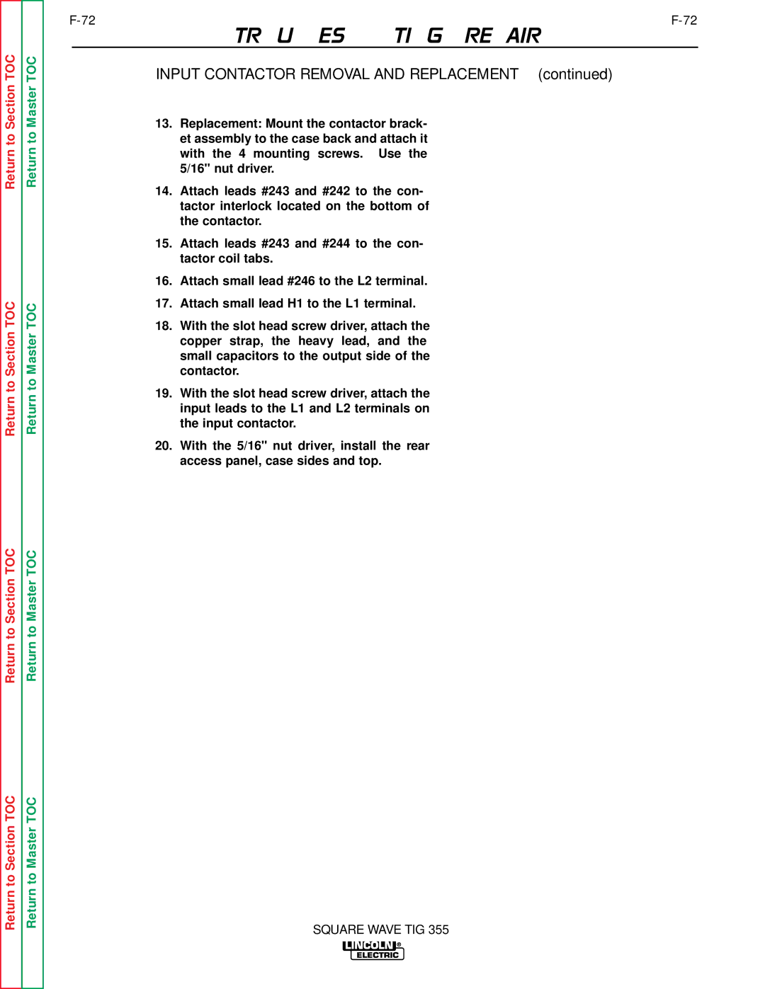 Lincoln Electric SVM118-A service manual Troubleshooting & Repair 