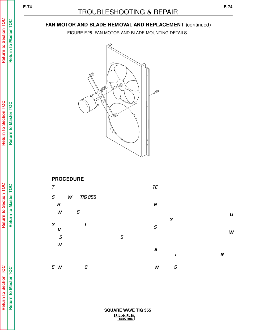 Lincoln Electric SVM118-A service manual FAN Motor and Blade Removal and Replacement 