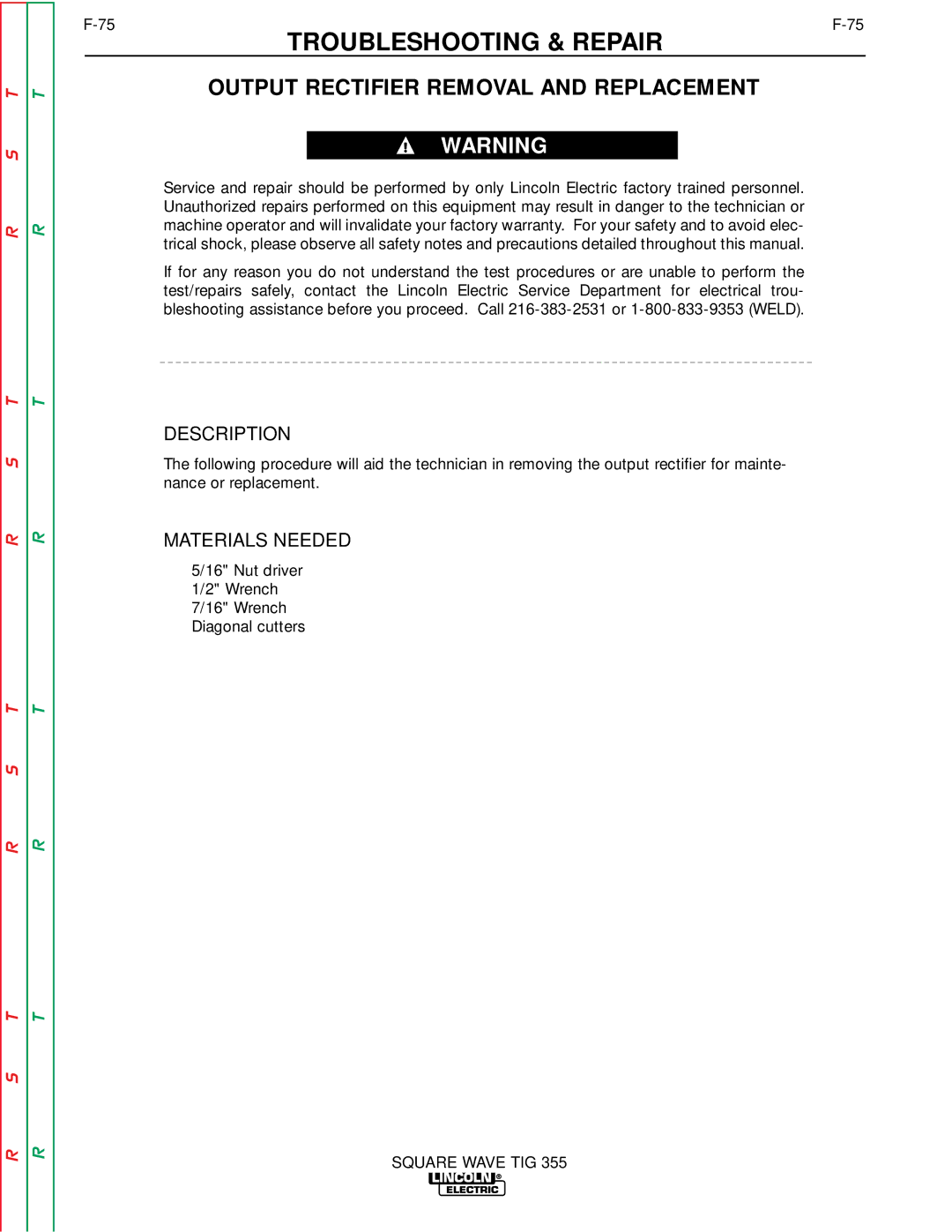 Lincoln Electric SVM118-A service manual Output Rectifier Removal and Replacement 