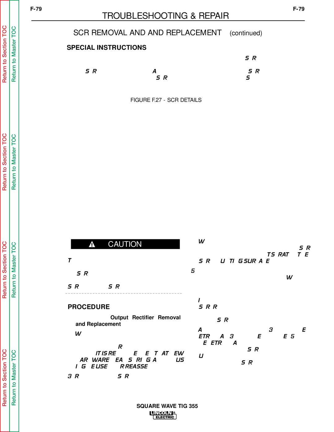 Lincoln Electric SVM118-A service manual Special Instructions, Figure F.27 SCR Details 