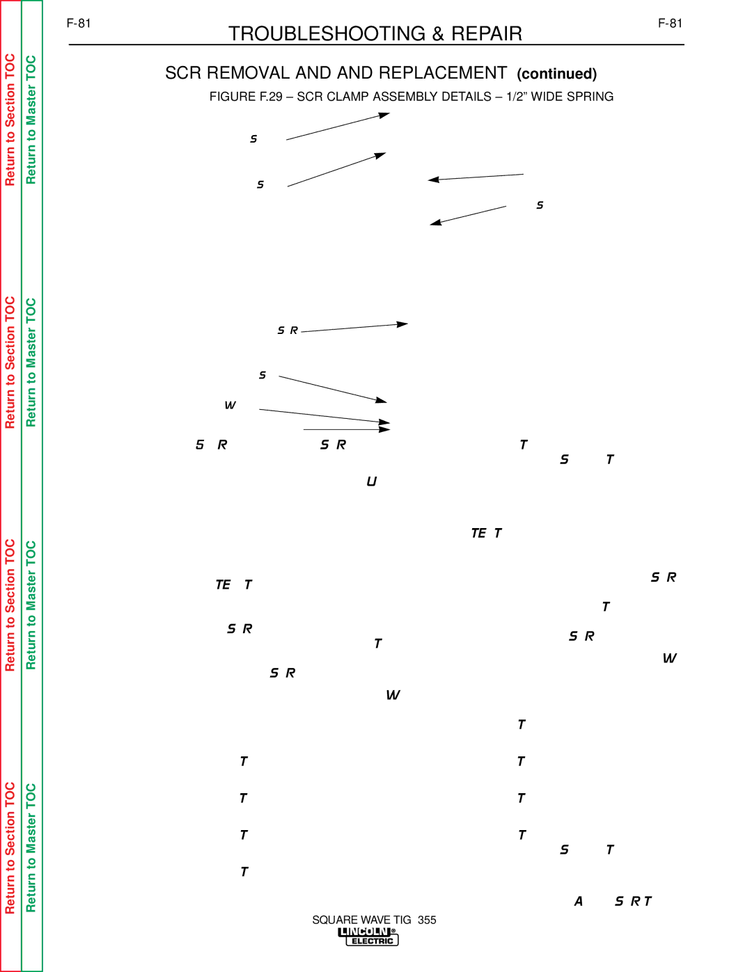 Lincoln Electric SVM118-A service manual Figure F.29 SCR Clamp Assembly Details 1/2 Wide Spring 