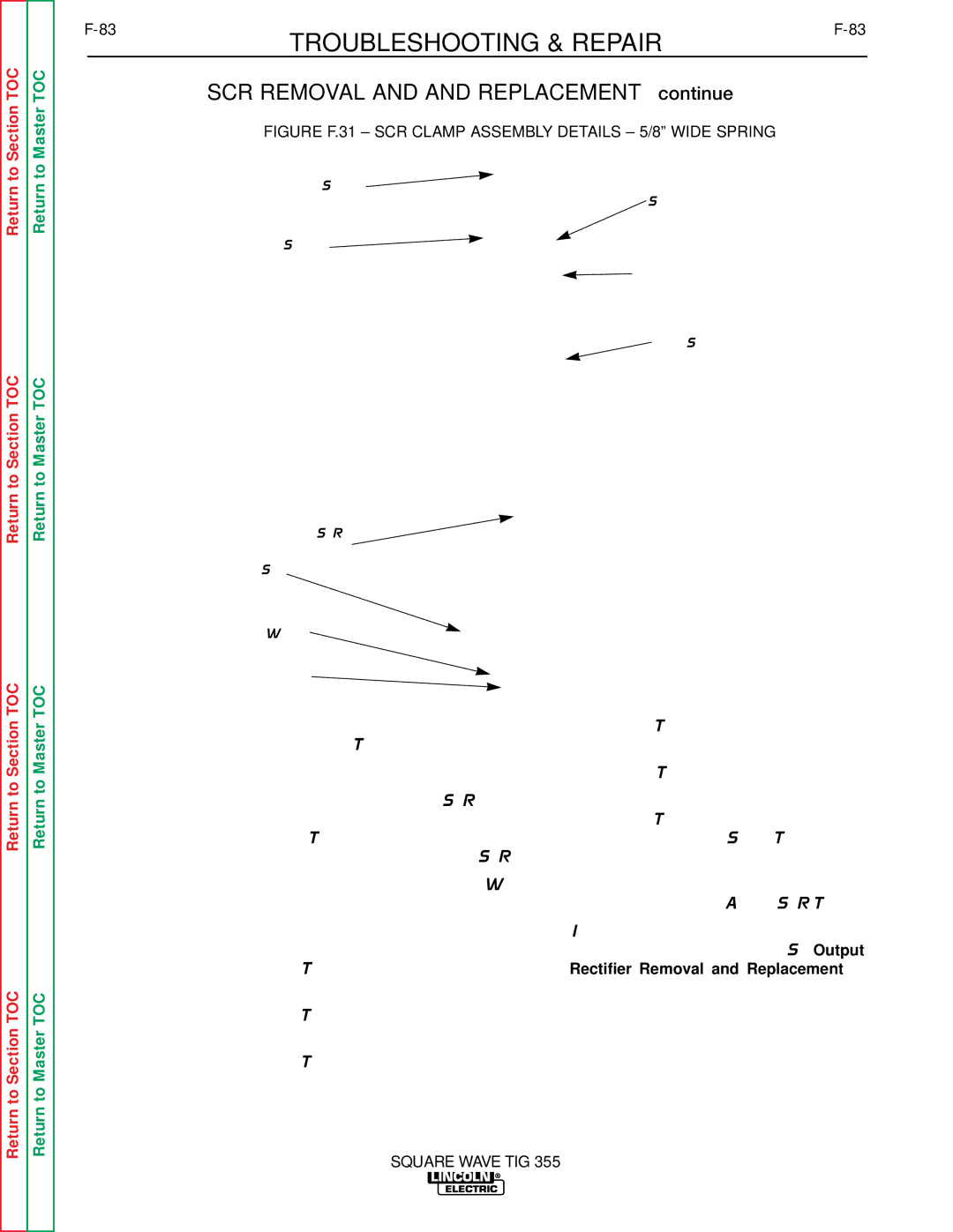 Lincoln Electric SVM118-A service manual Figure F.31 SCR Clamp Assembly Details 5/8 Wide Spring 