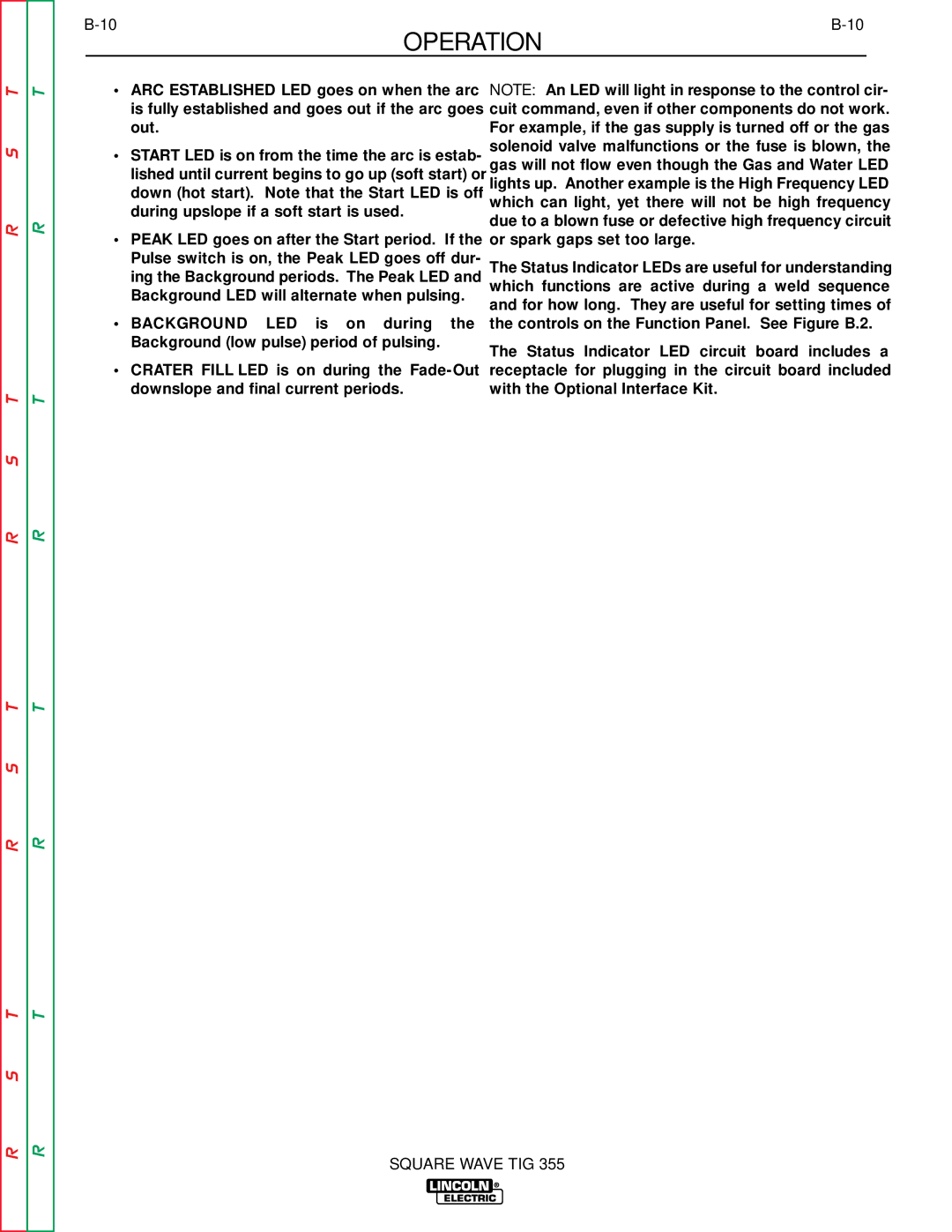 Lincoln Electric SVM118-A service manual Operation 