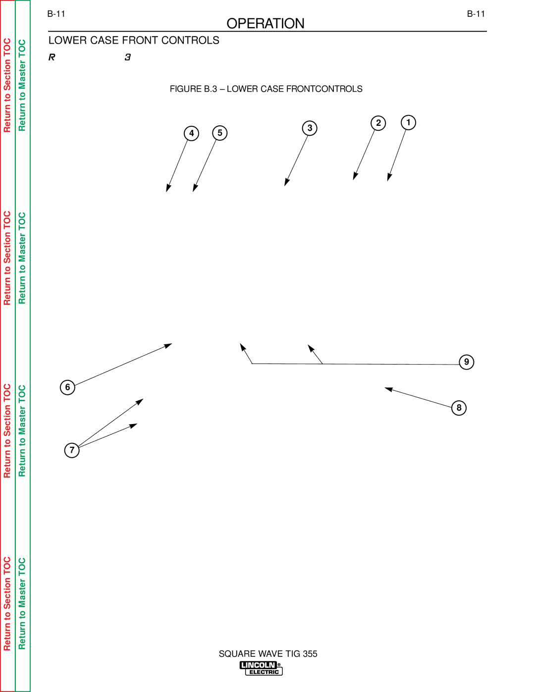 Lincoln Electric SVM118-A service manual Lower Case Front Controls, Figure B.3 Lower Case Frontcontrols 