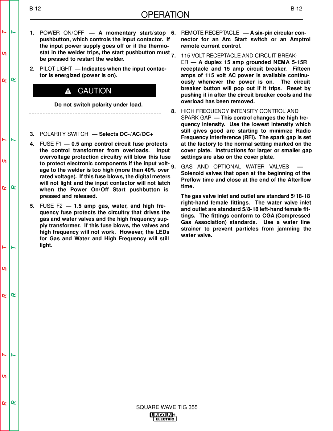 Lincoln Electric SVM118-A service manual Operation 