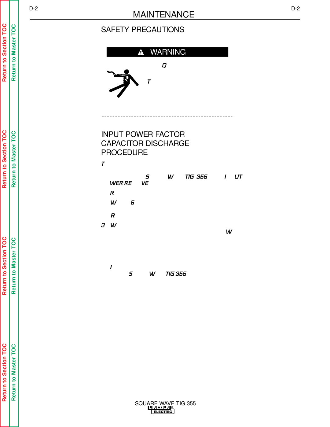 Lincoln Electric SVM118-A service manual Safety Precautions, Input Power Factor Capacitor Discharge Procedure 