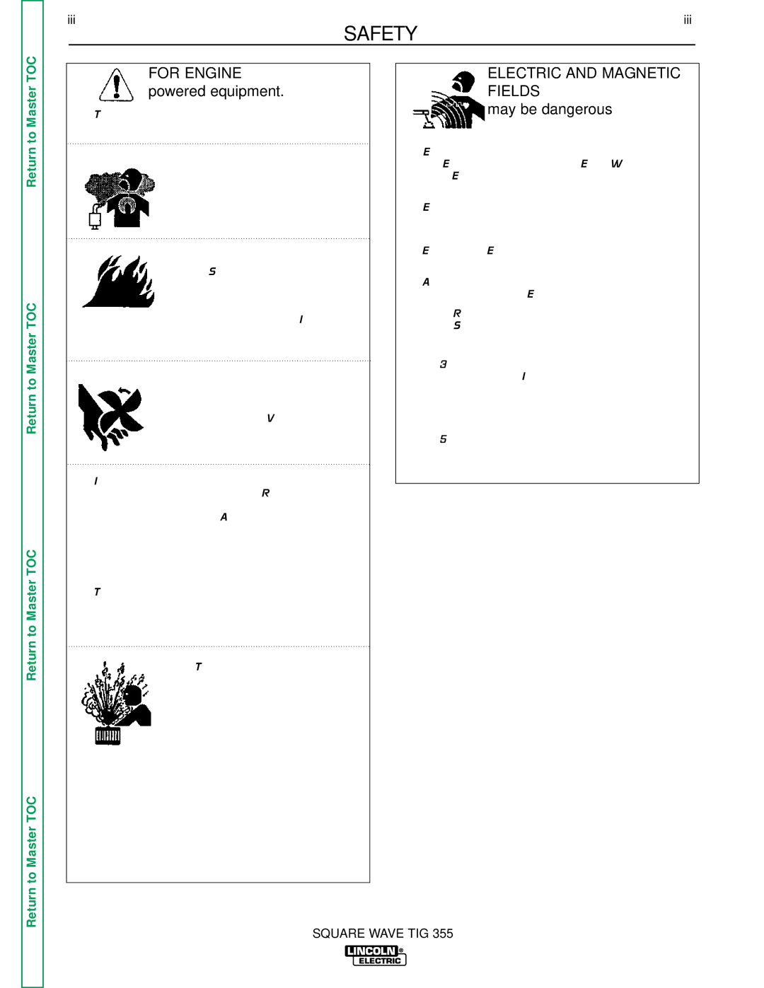 Lincoln Electric SVM118-A service manual For Engine powered equipment, Electric and Magnetic Fields 