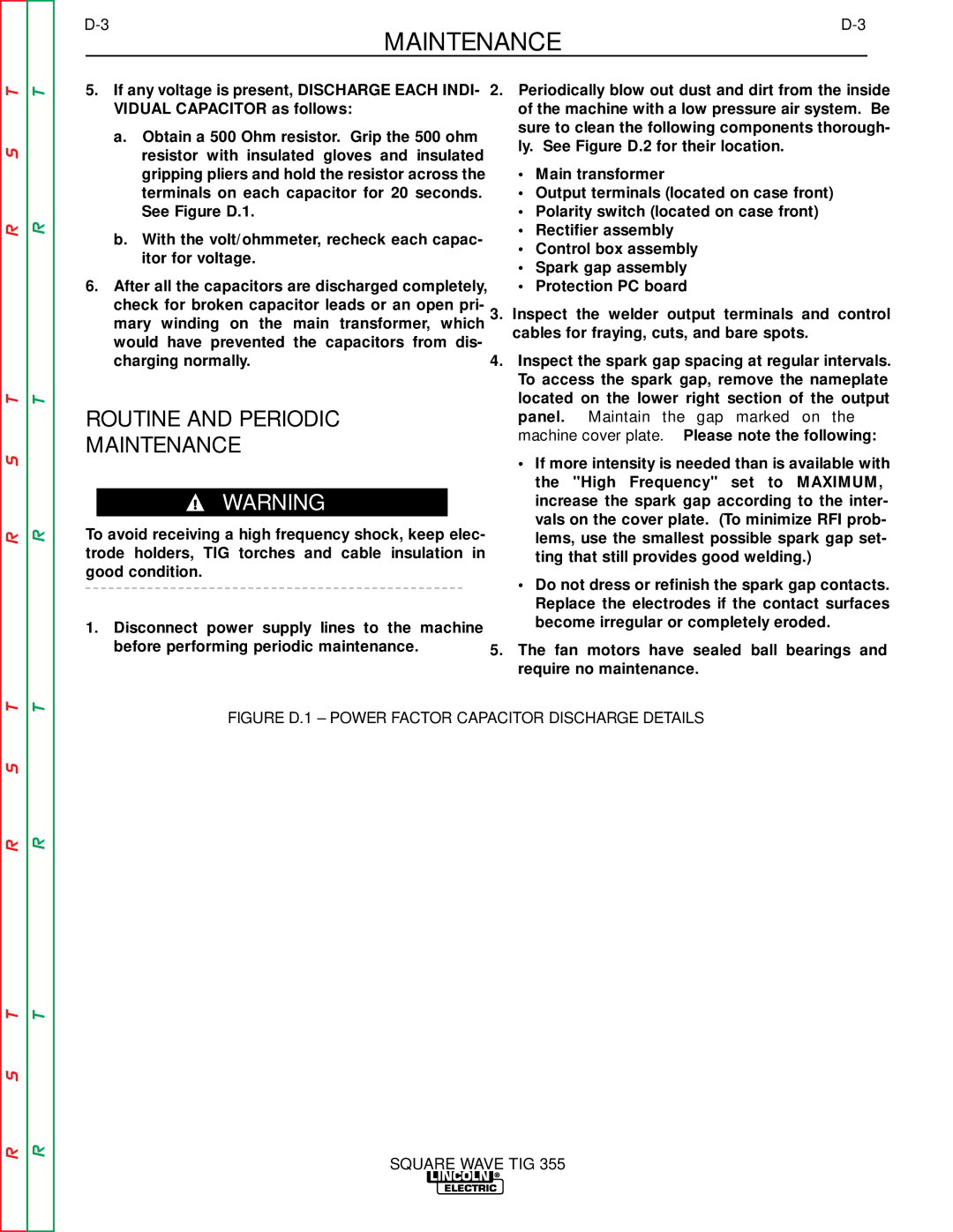 Lincoln Electric SVM118-A service manual Routine and Periodic Maintenance 