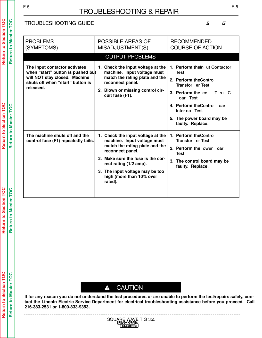 Lincoln Electric SVM118-A service manual Perform the Input Contactor 