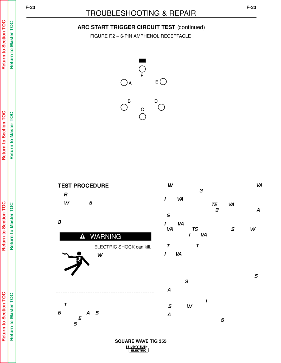 Lincoln Electric SVM118-A service manual ARC Start Trigger Circuit Test 