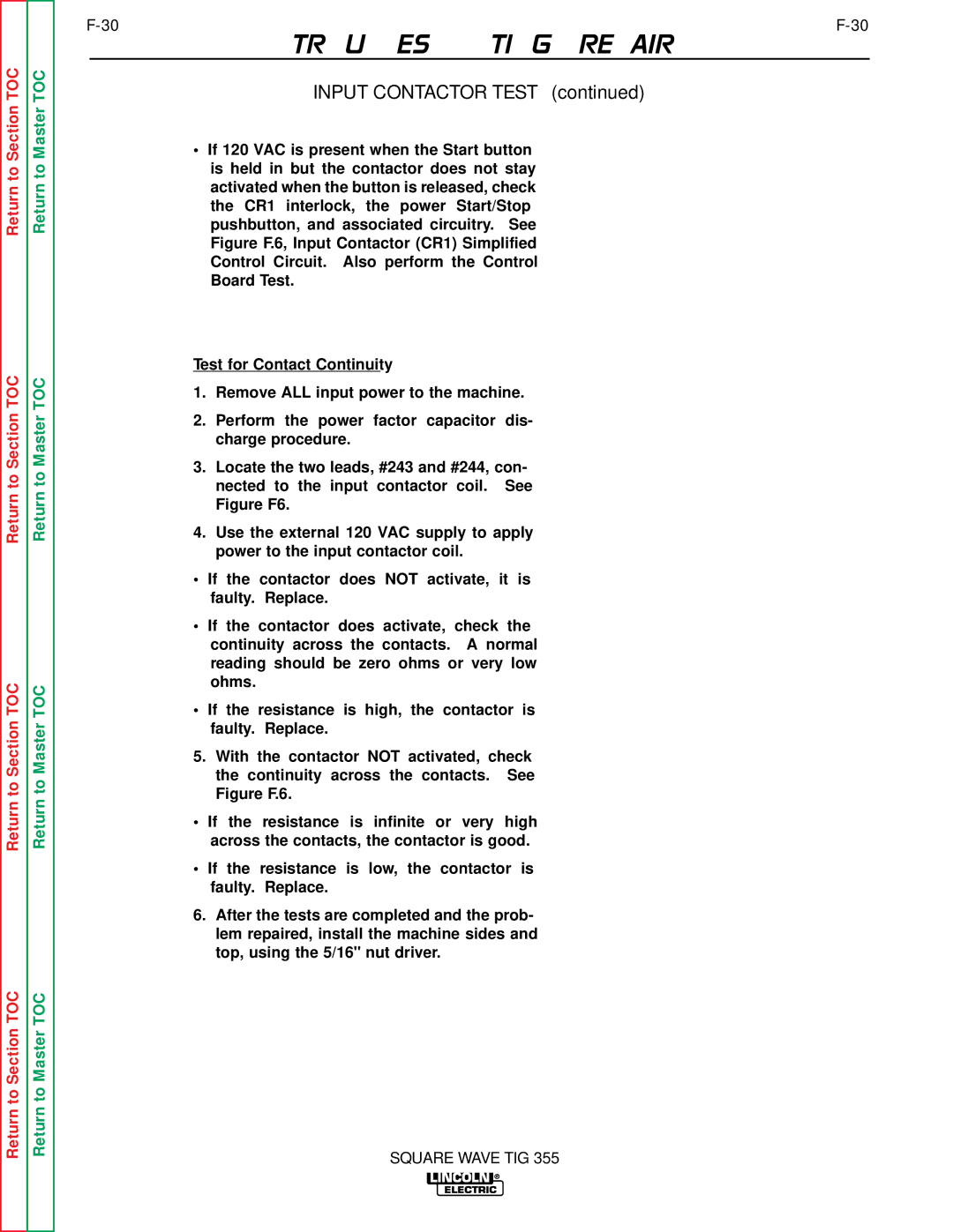 Lincoln Electric SVM118-A service manual Troubleshooting & Repair 