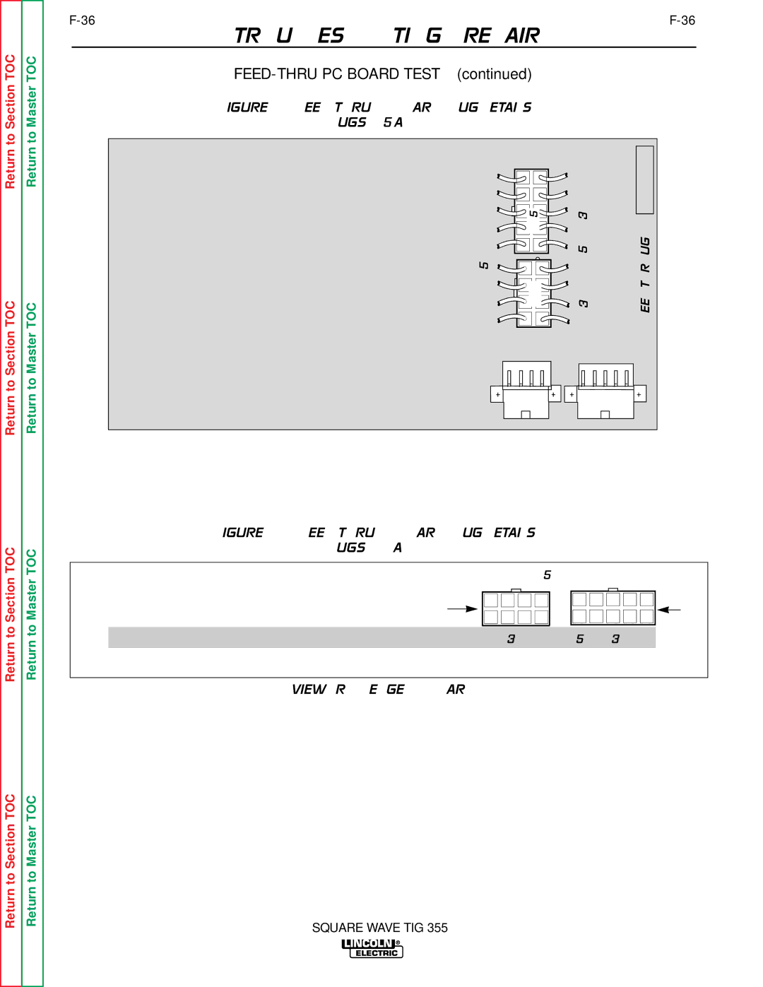 Lincoln Electric SVM118-A service manual Figure F.9 FEED-THRU PC Board Plug Details Plugs J15 and J16 