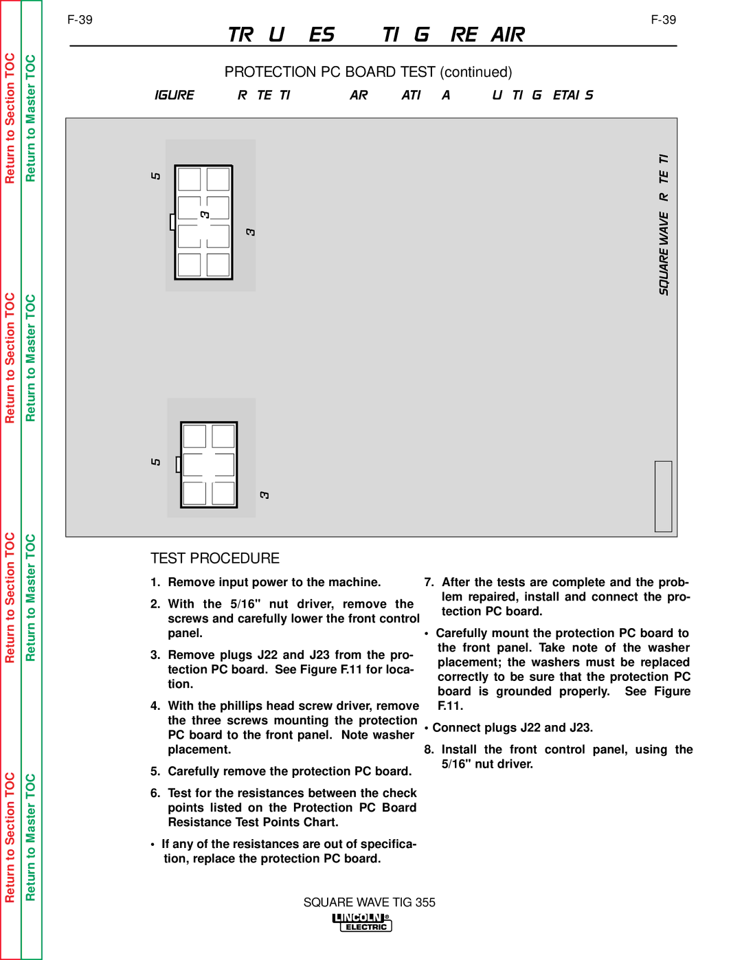 Lincoln Electric SVM118-A service manual Protection PC Board Test 