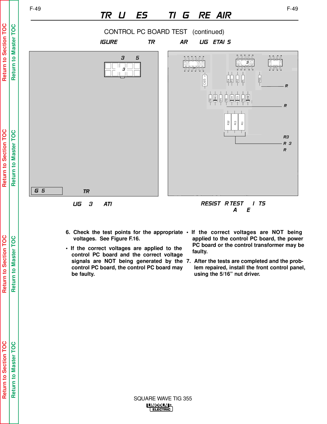 Lincoln Electric SVM118-A service manual Plug J13 Location, Resistor Test Points, Control Board Area Enlarged 