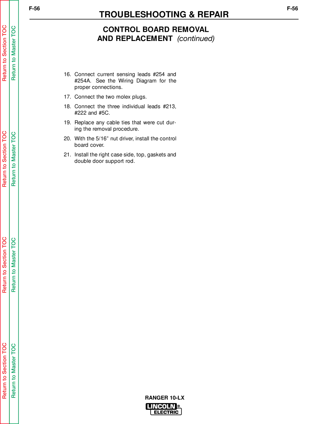 Lincoln Electric SVM120-A service manual Control Board Removal 