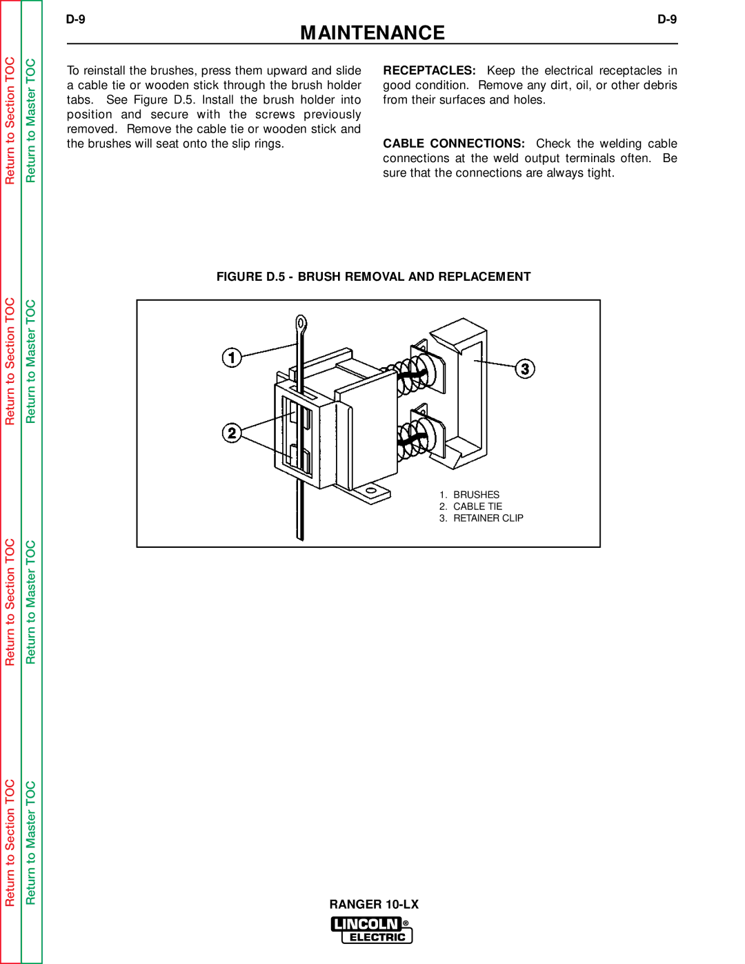 Lincoln Electric SVM120-A service manual Figure D.5 Brush Removal and Replacement 