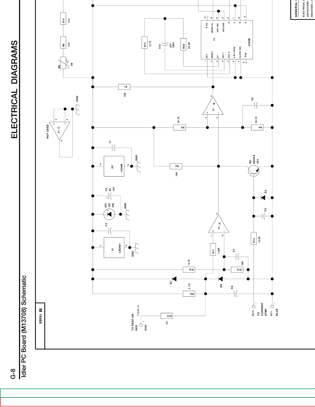 Lincoln Electric SVM125-A service manual Idler PC Board M13708 Schematic 