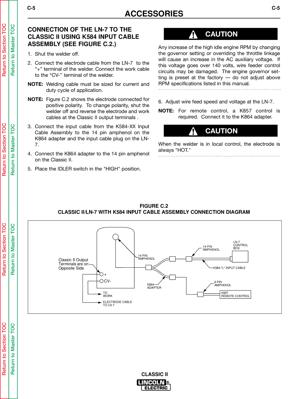 Lincoln Electric SVM125-A service manual Adapter Work Electrode Cable To LN-7 