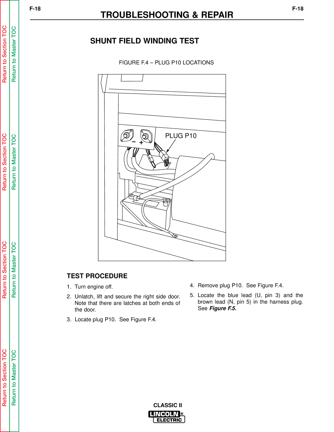 Lincoln Electric SVM125-A service manual Shunt Field Winding Test 