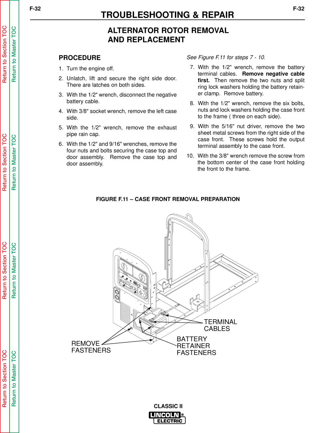 Lincoln Electric SVM125-A service manual Alternator Rotor Removal, Replacement 