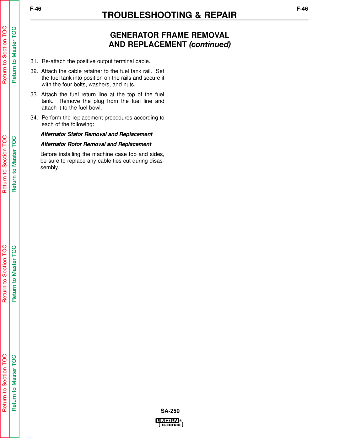 Lincoln Electric SVM128-A service manual Troubleshooting & Repair 