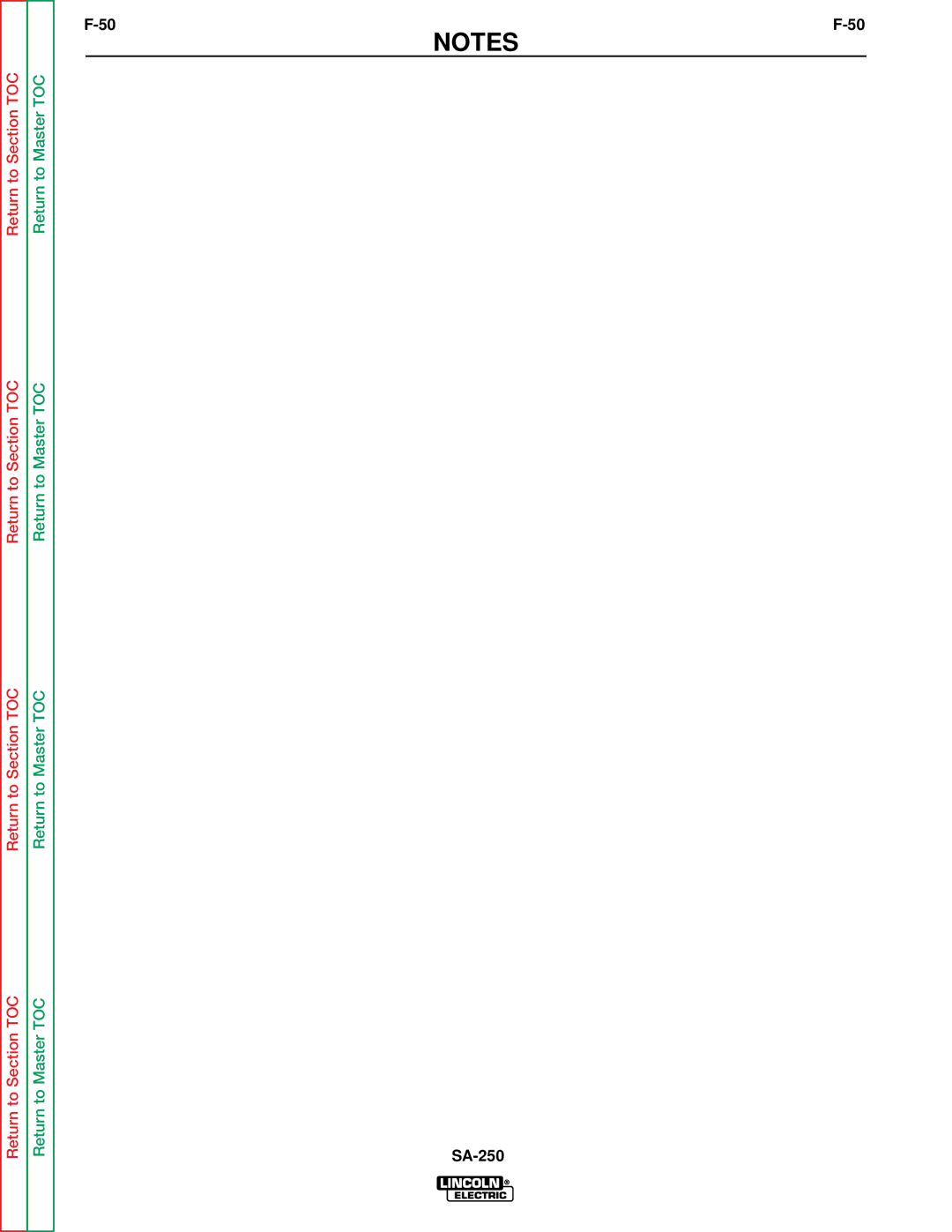 Lincoln Electric SVM128-A service manual SA-250 