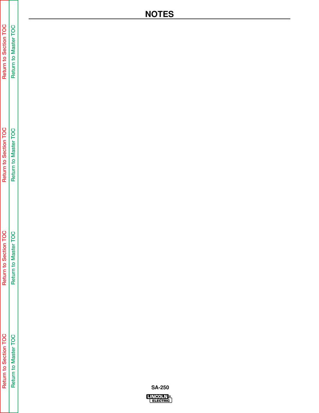 Lincoln Electric SVM128-A service manual SA-250 