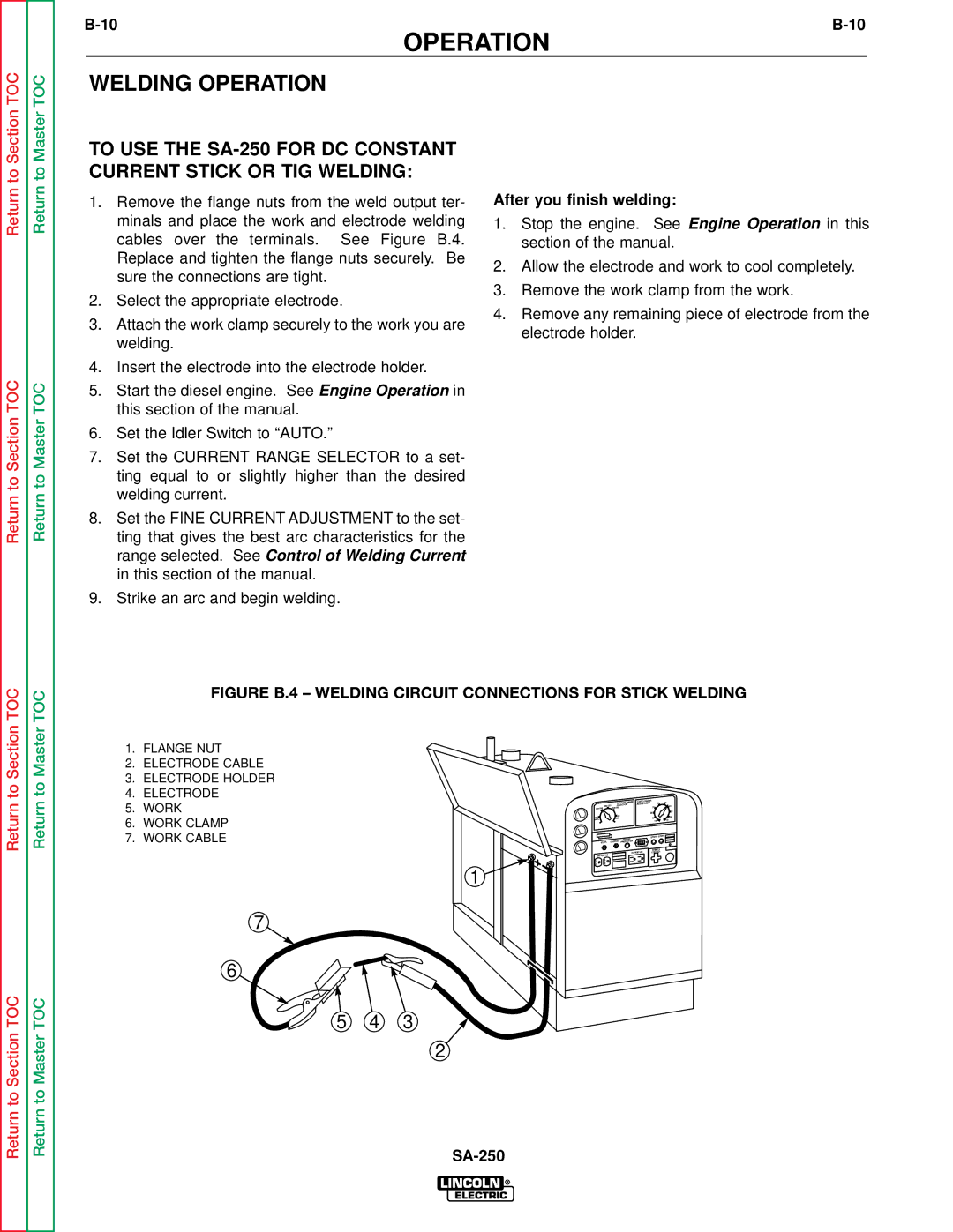 Lincoln Electric SVM128-A service manual Welding Operation, After you finish welding 