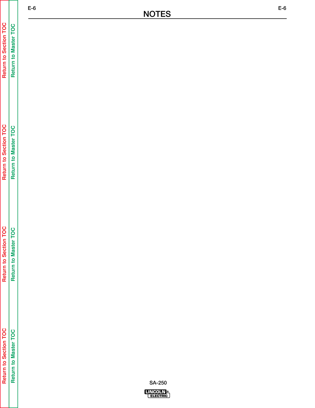 Lincoln Electric SVM128-A service manual SA-250 