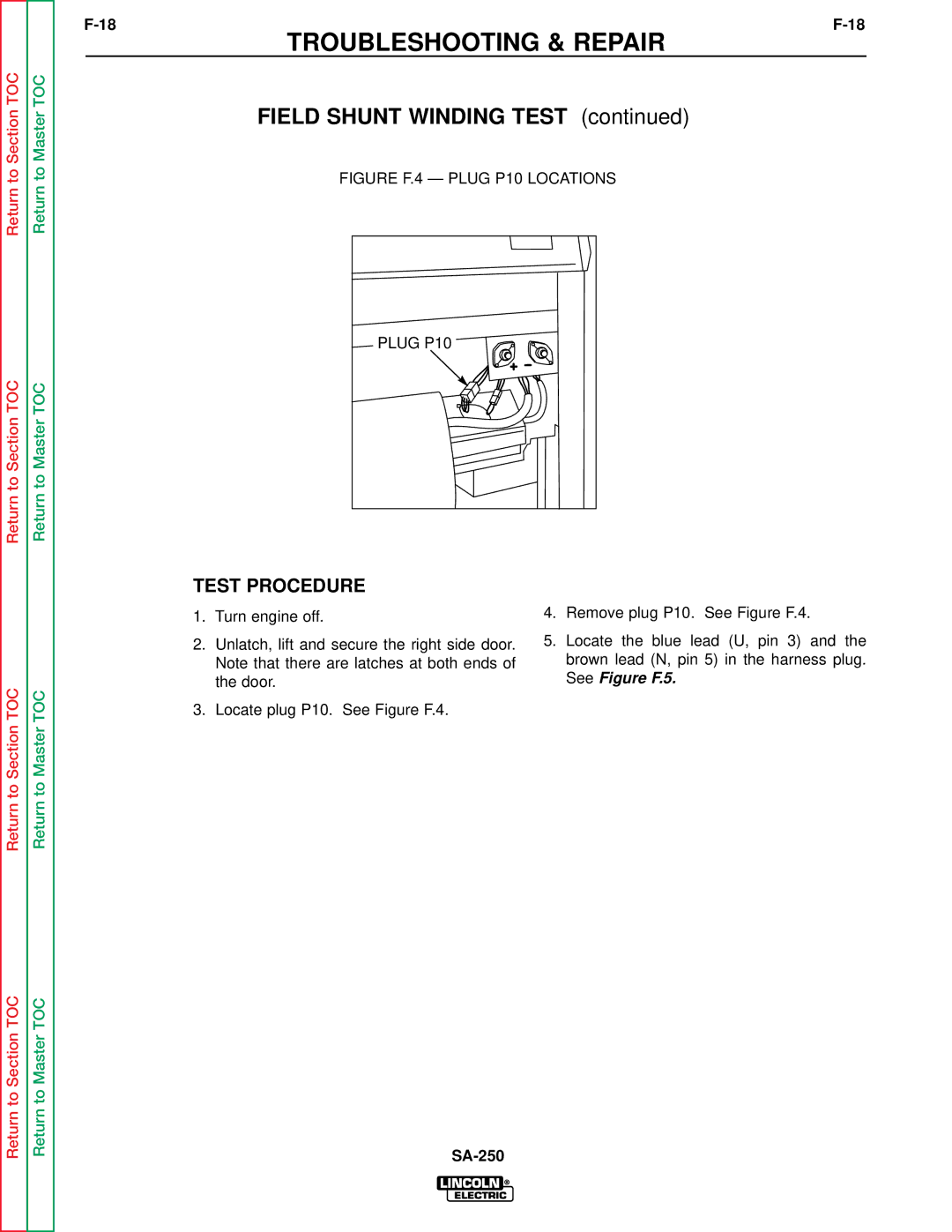 Lincoln Electric SVM128-A service manual Field Shunt Winding Test 