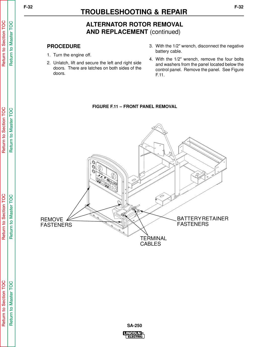 Lincoln Electric SVM128-A service manual Alternator Rotor Removal, Replacement 