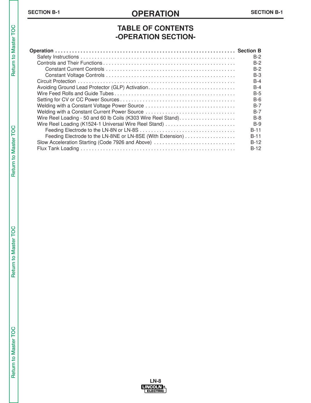 Lincoln Electric SVM132-A service manual Operation 