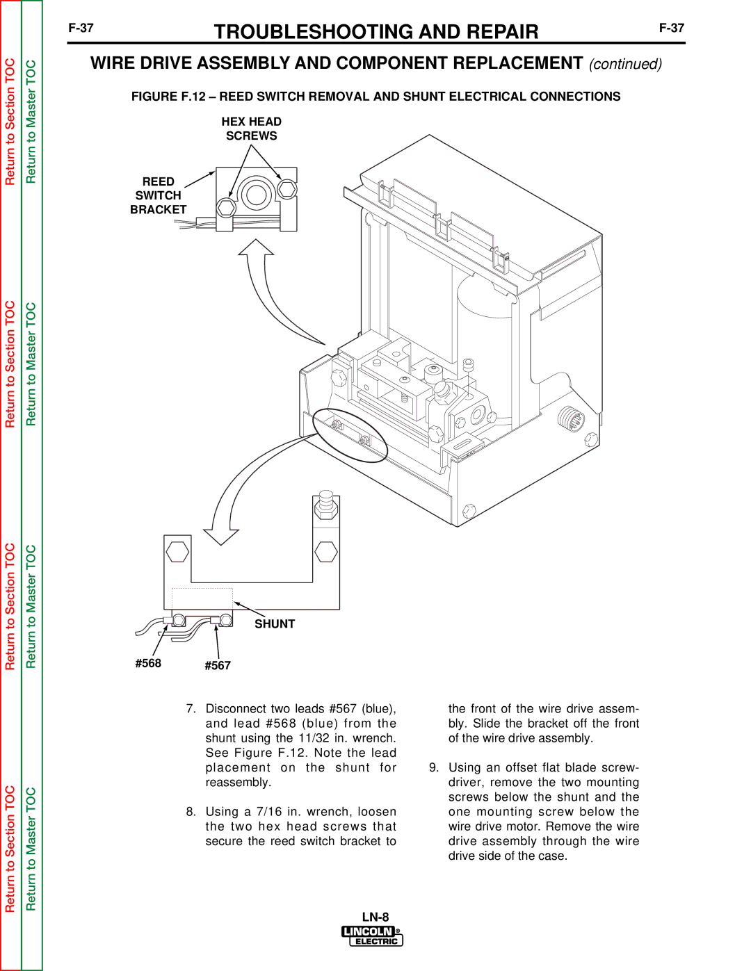 Lincoln Electric SVM132-A service manual Shunt, #568 #567 