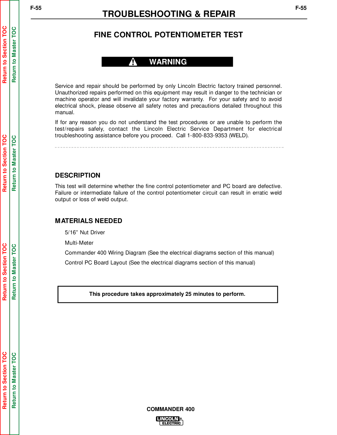 Lincoln Electric SVM133-B service manual Troubleshooting & Repair 